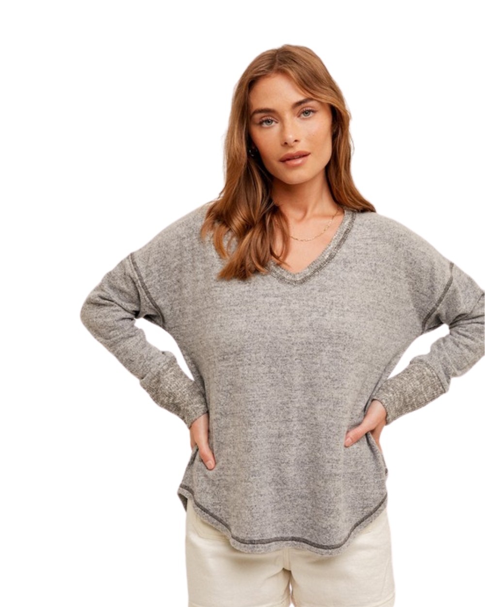 Hacci Pullover in grey