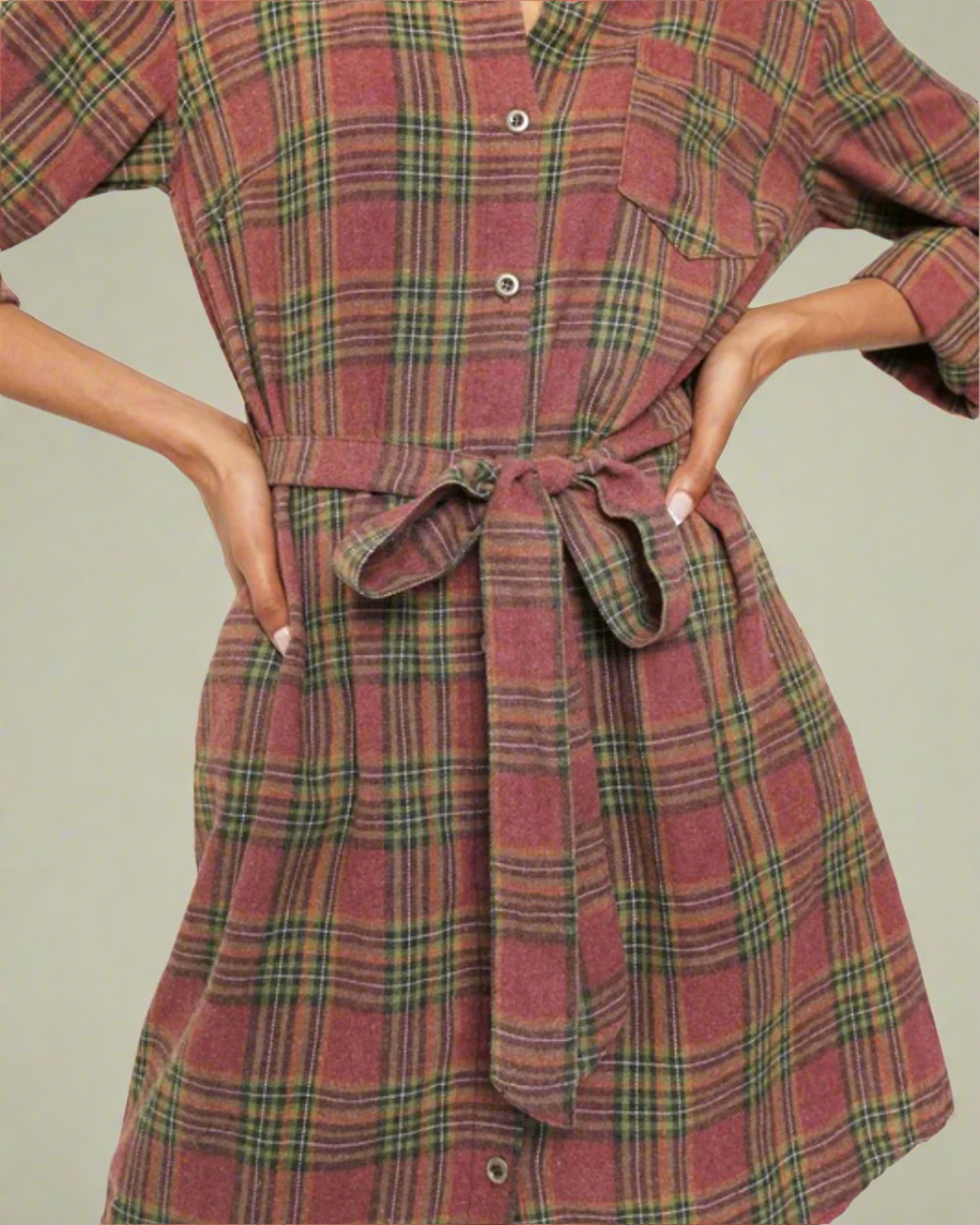 plaid dyed dress