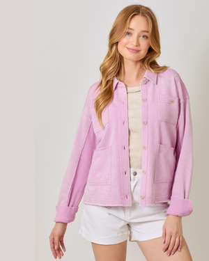 washed lavender shacket