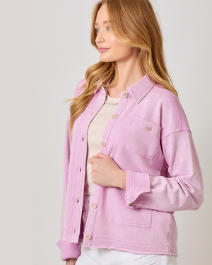 washed lavender shacket