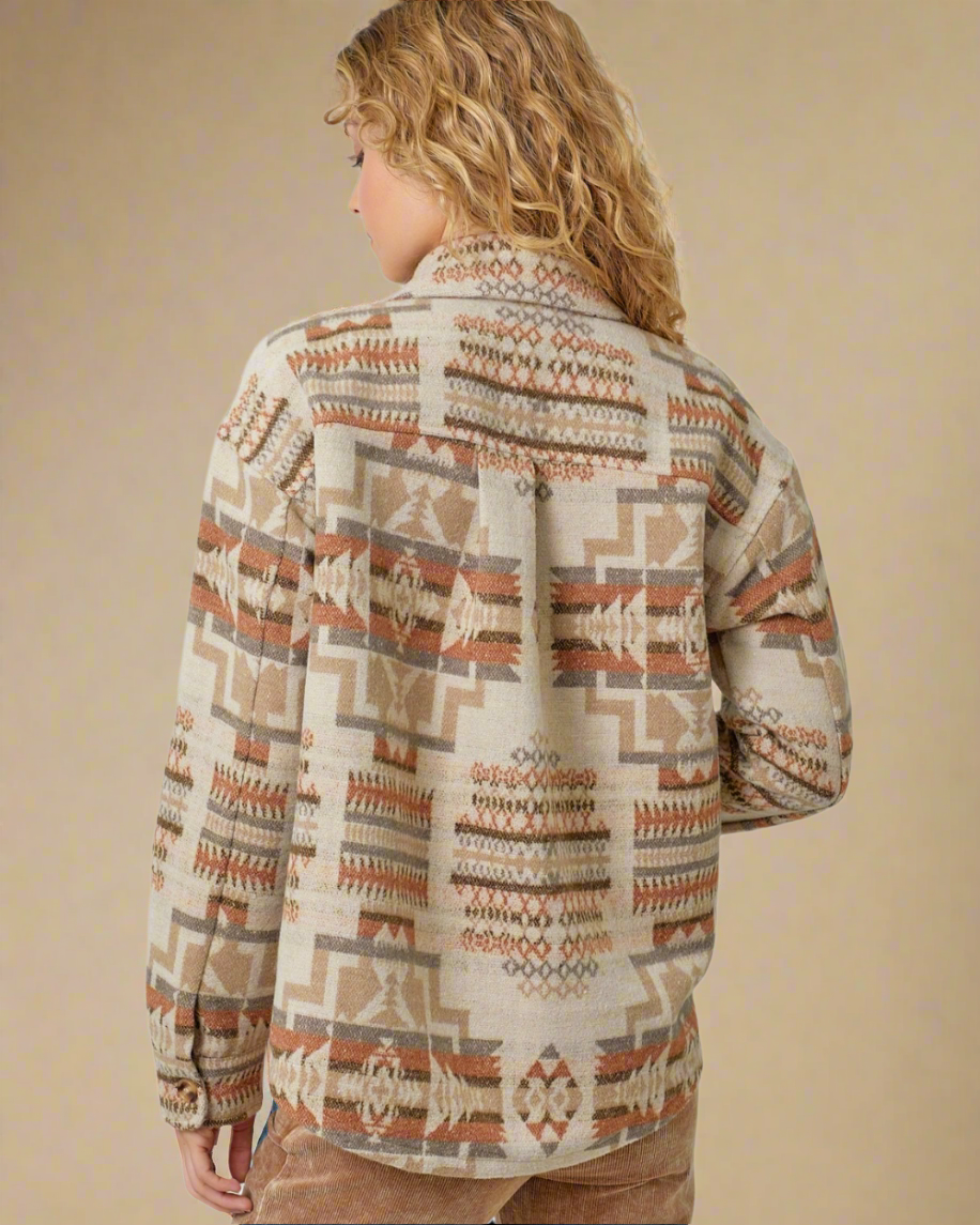back of aztec shacket