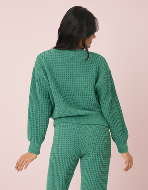 chenille green sweater
