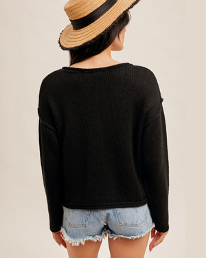 black boxy cardigan