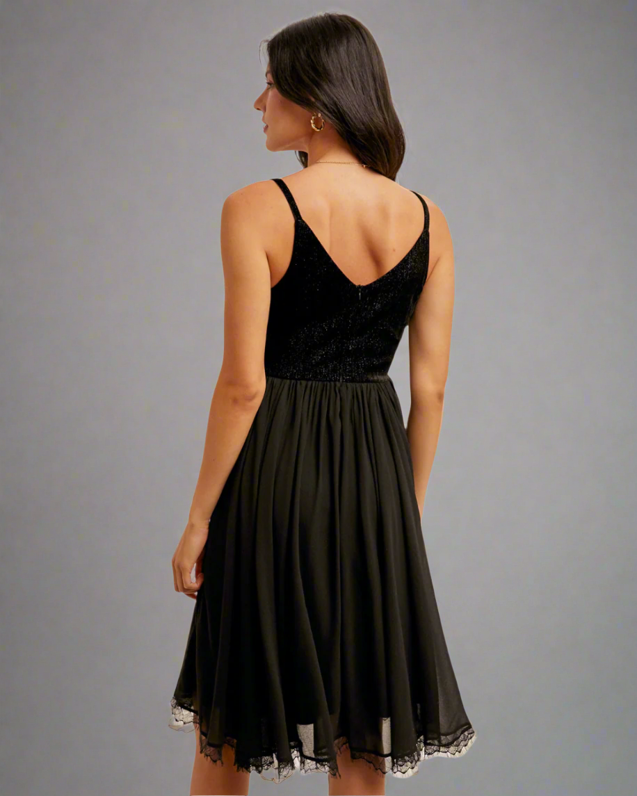 black chiffon dress