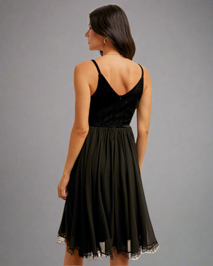 black chiffon dress