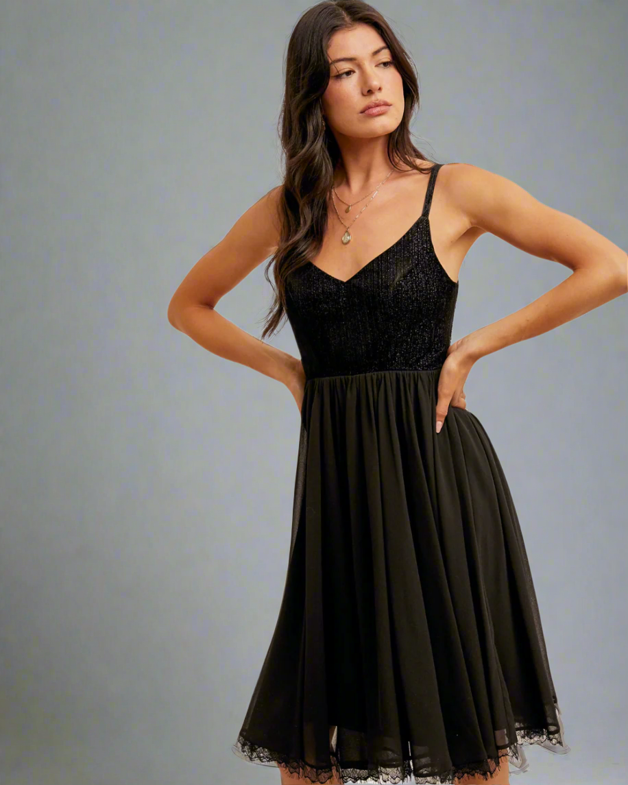 black chiffon dress