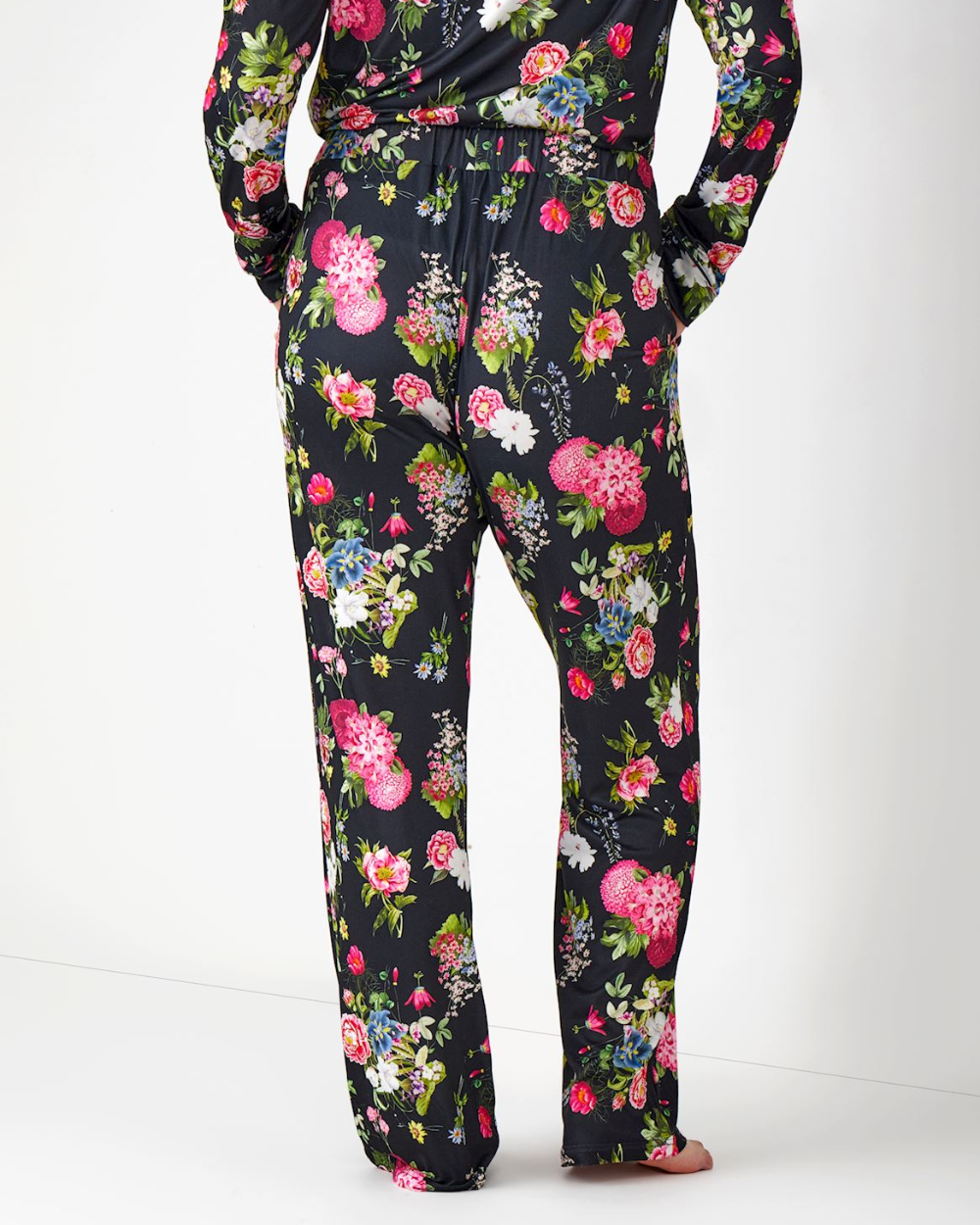 black floral pj pants