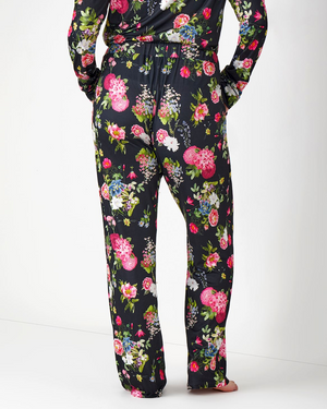 black floral pj pants