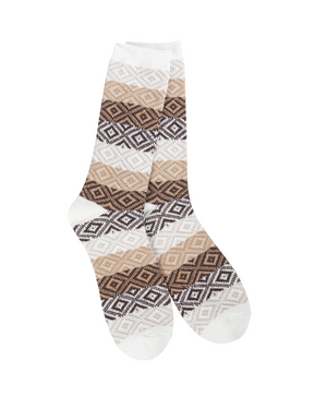 brown gem crew socks