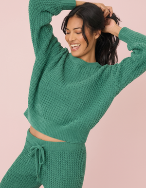 green chenille sweater