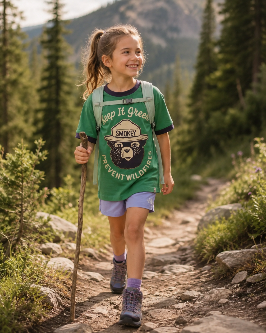 youth green smokey tee