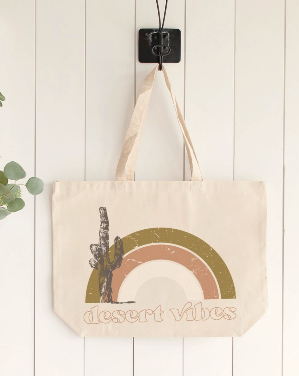 desert vibes canvas tote