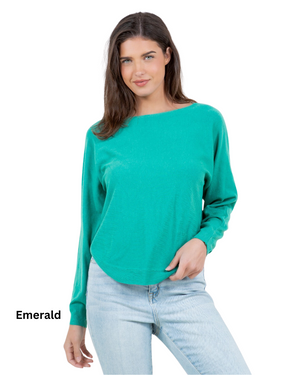 emerald boatneck sweater