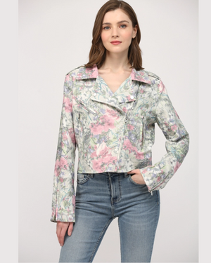 floral moto jacket