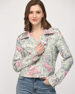 floral moto jacket