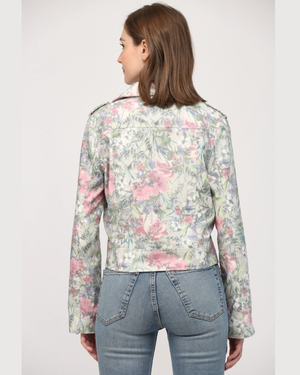 floral moto jacket back