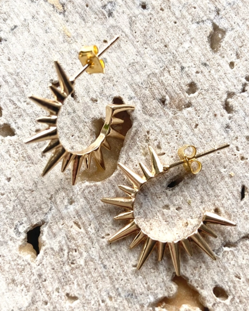 gold spiked earrings