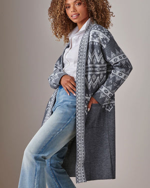 grey aztec cardigan