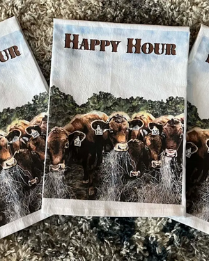 happy hour tea towel