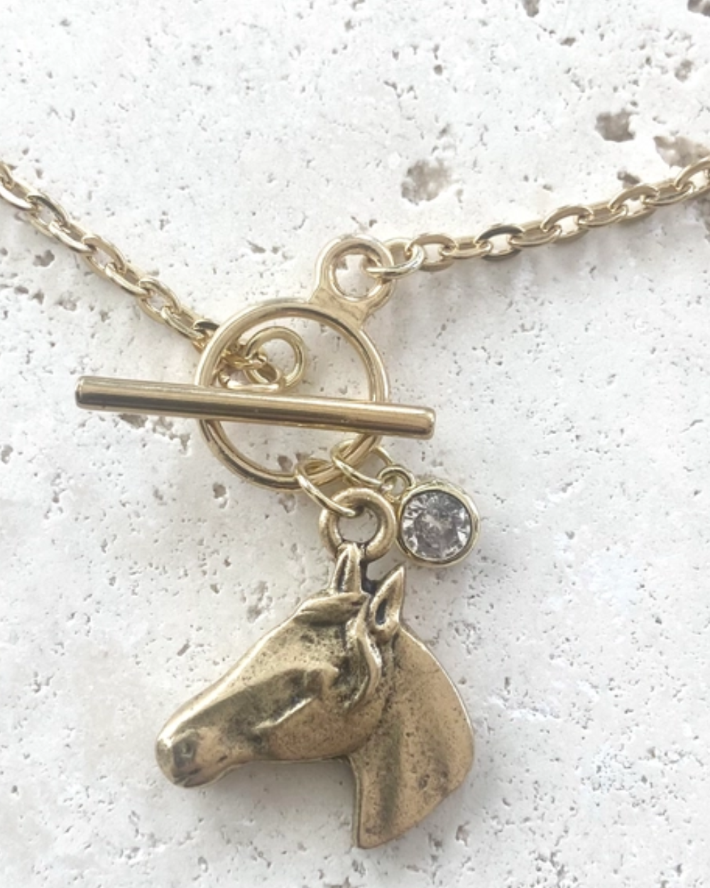 gold horse charm necklace