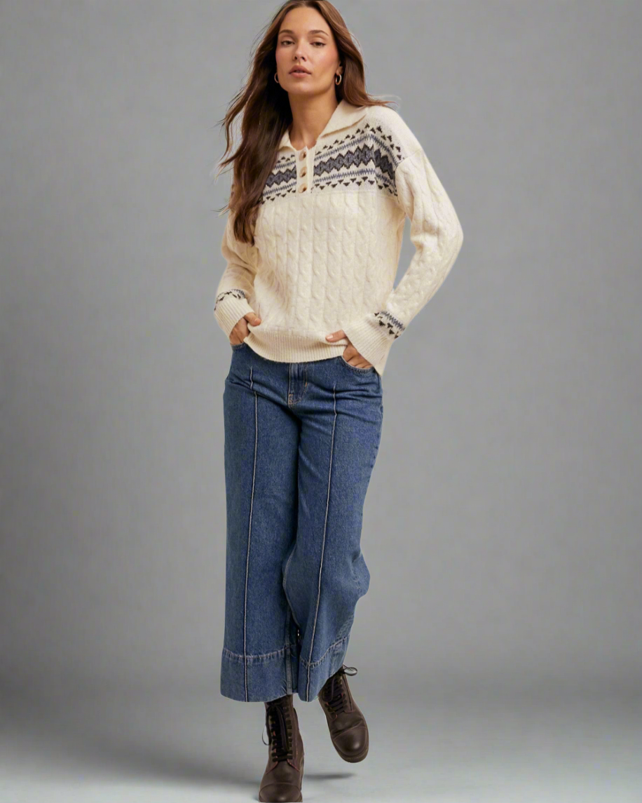women in ivory sweater