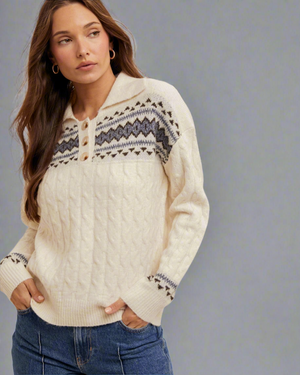 women in ivory sweater
