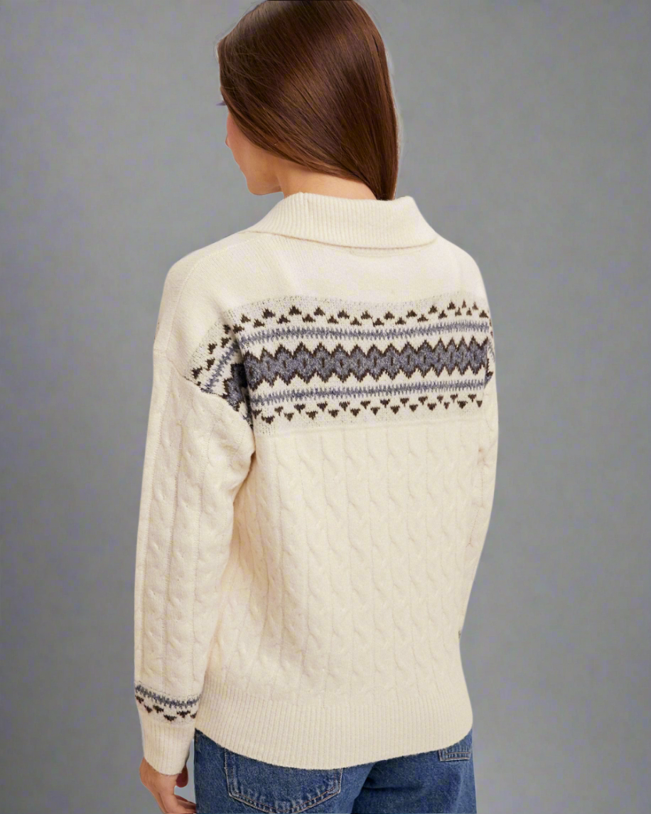 back of ivory sweater