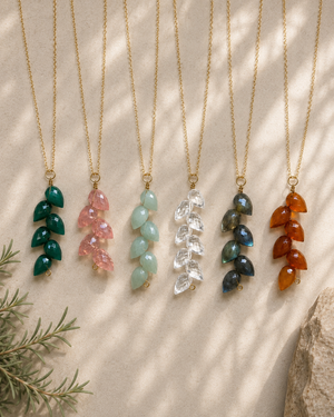 leaf tear drop necklaces