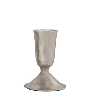 Silver taper candle