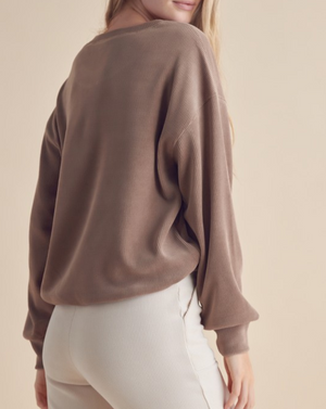 Mocha Corduroy Top