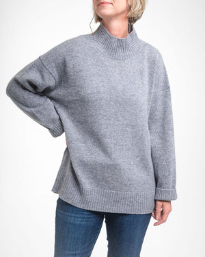 mock neck grey sweater