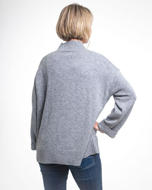 mock neck grey sweater back