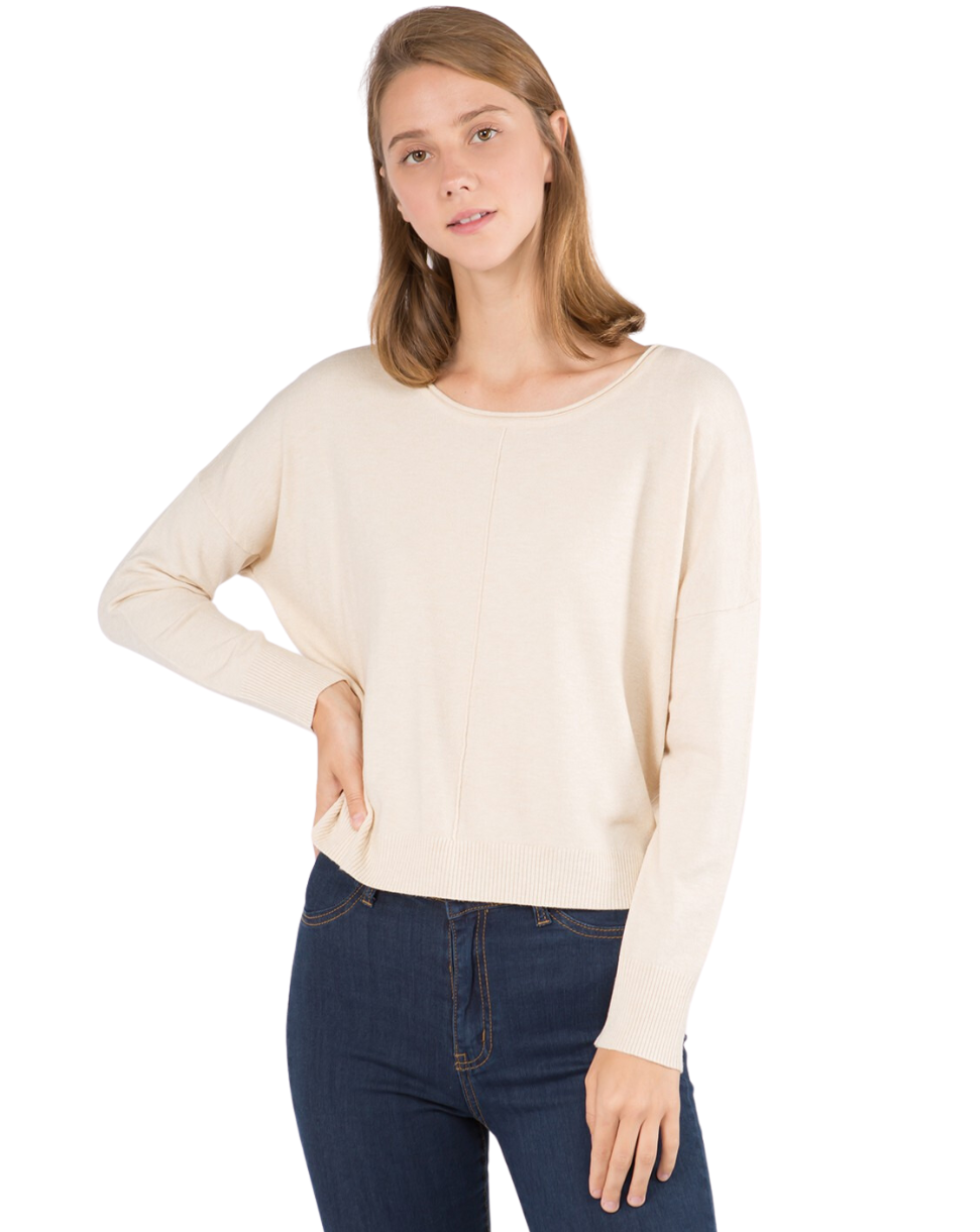 Oatmeal seamed Sweater