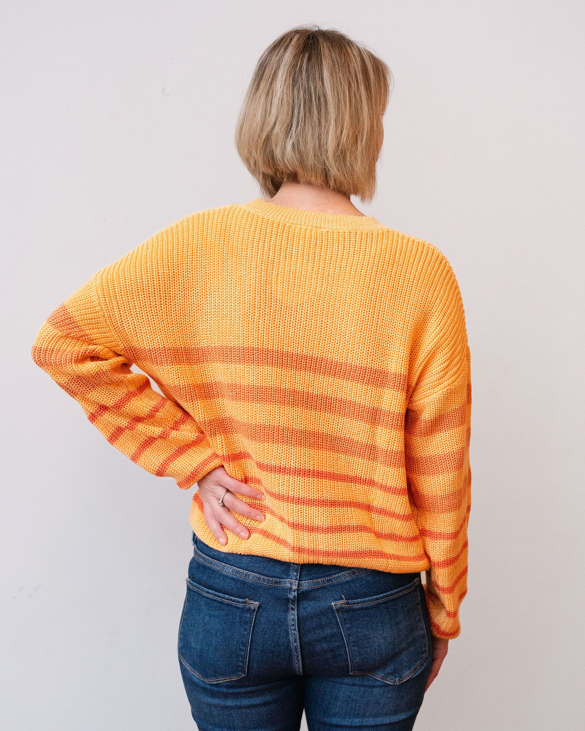 orange stripe sweater