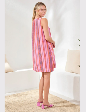 pintuck linen dress