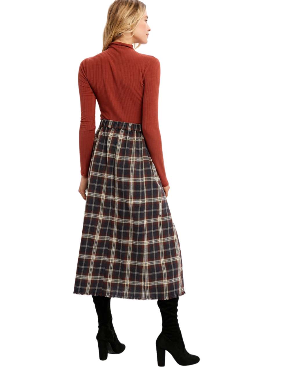 back of plaid skirt