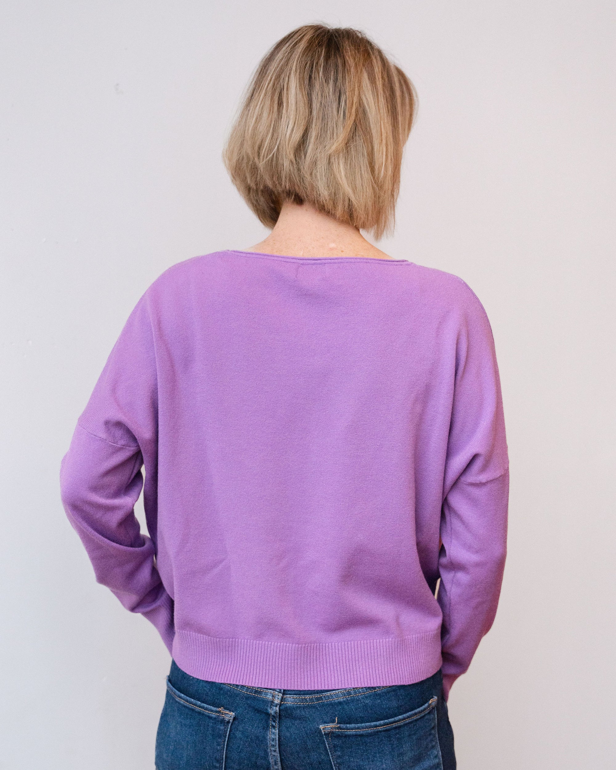 Purple pullover back