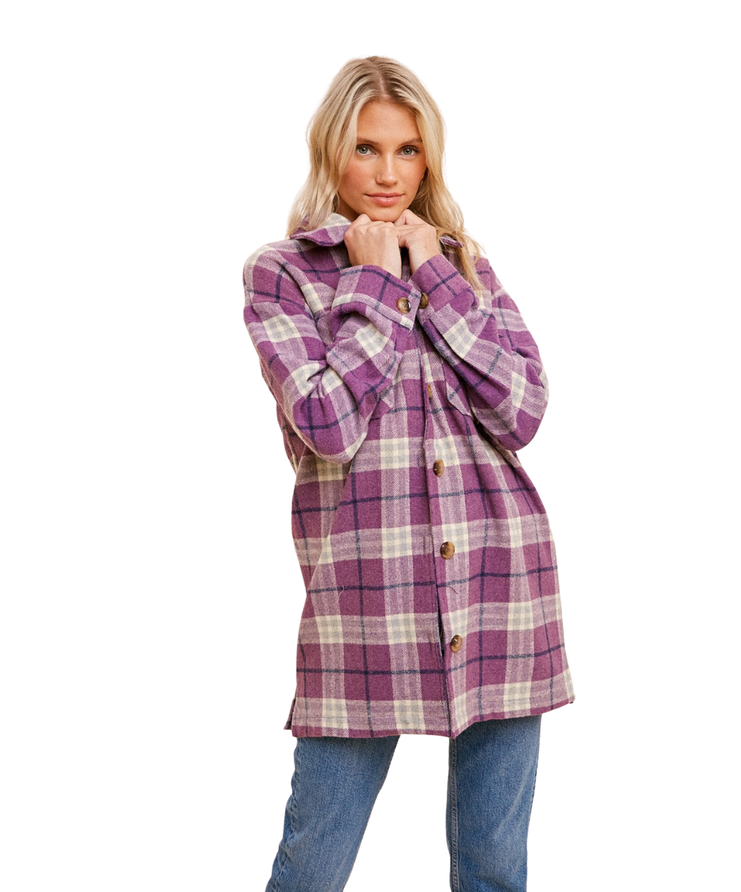 Purple Plaid Shacket