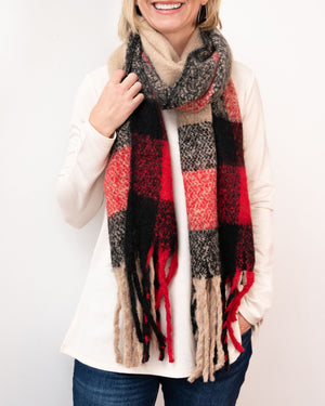 red plaid scarf