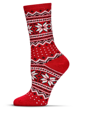 red fairisle socks