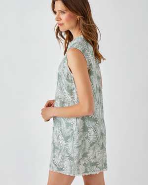 sage print dress