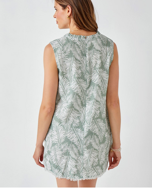 sage print dress