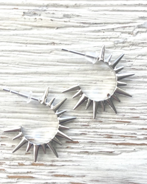 silver spikes earrings