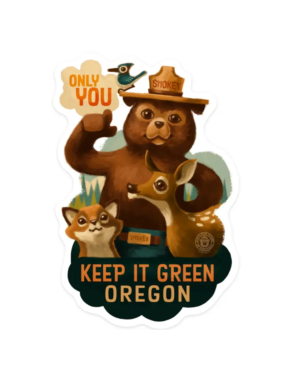 Smokey The Bear Sticker