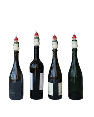 snowman bottle taper candles