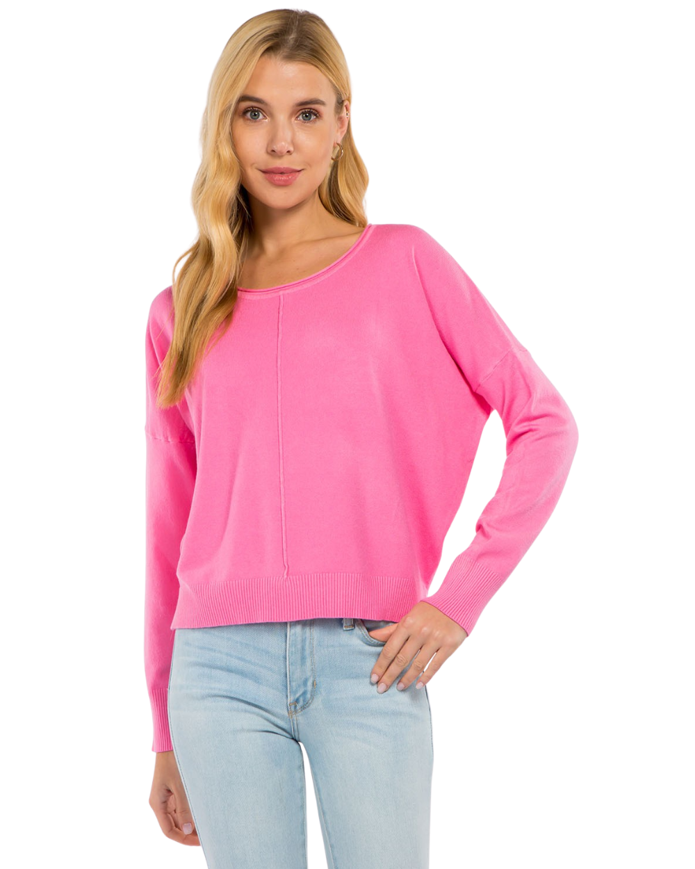 strawberry seamed sweater