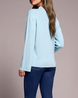 Aqua funnel neck sweater