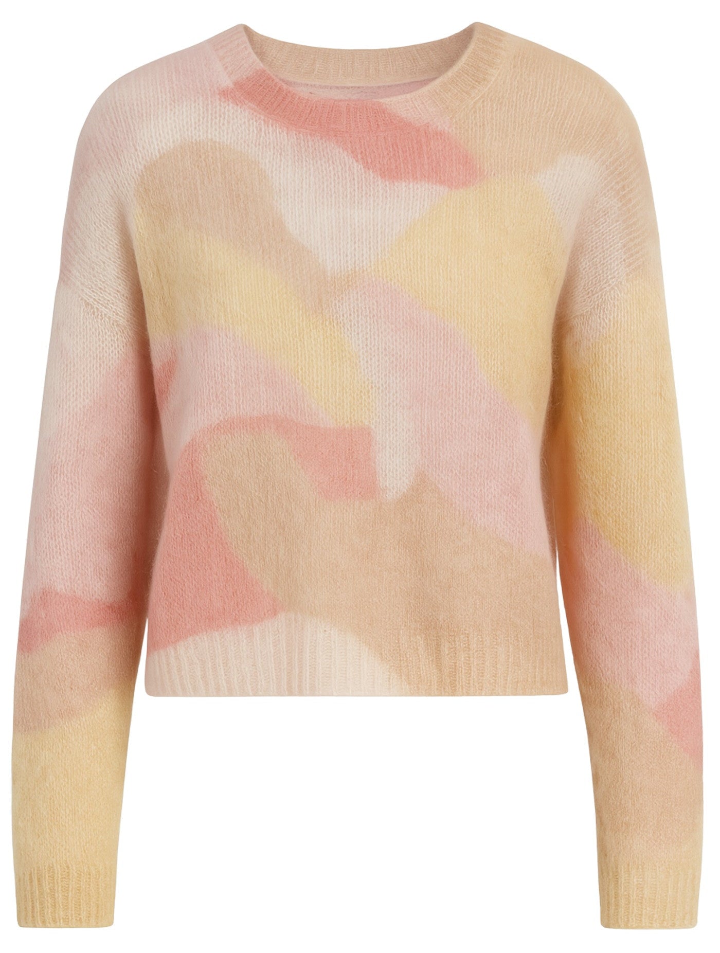 Colorful sweater with a abstract pattern on a white background