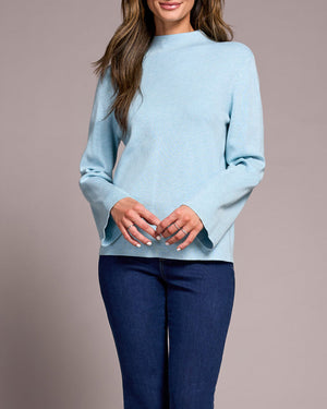 aqua funnel neck sweater