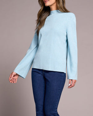 aqua funnel neck sweater